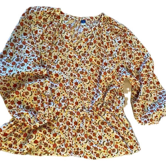*2 for $15* New LS floral blouse L - Picture 1 of 2